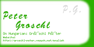 peter groschl business card